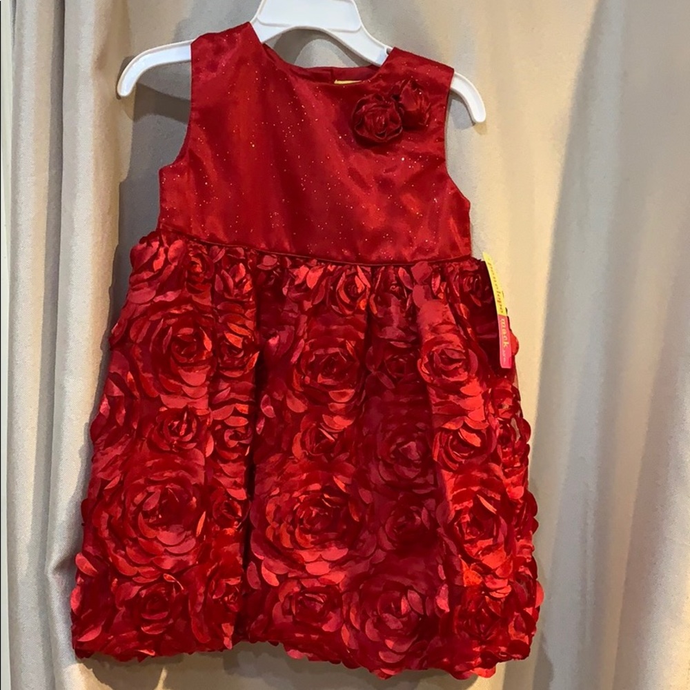 Red flowered dress